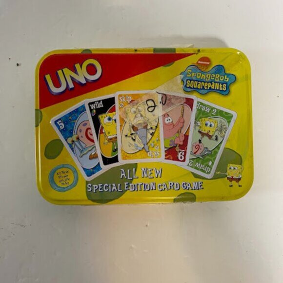 SpongeBob SquarePants UNO Special Edition Card Game in Collectible Tin - Picture 2 of 6